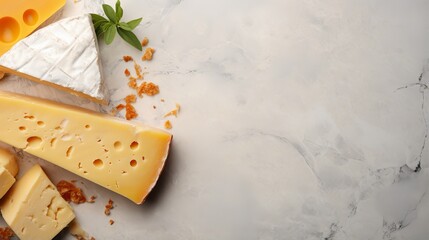 cheese on marble background/