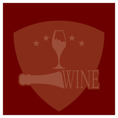 Wine bottle and glass logo