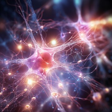 3D Scientific Illustration: Quantum Fluctuations in the Electromagnetic Field (Neurons)