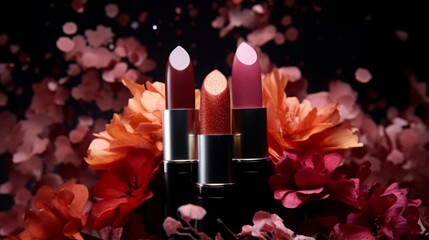 Obraz na płótnie Canvas lipstick color cosmetics.