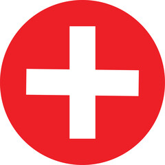 Obraz premium Health icon vector art in red and white.