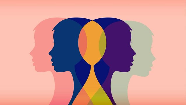 Psychology. Bipolar mental disorder, split personality.
Conceptual mood disorder. Animation.