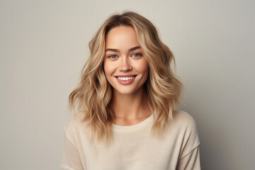 Fototapeta premium Generative ai collage image picture of pretty lovely girl looking in camera feel joyful