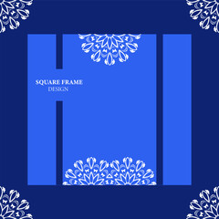 Frame with floral ornament. Template for your design. Square template can be used for backgrounds, motifs, textile, wallpapers, fabrics, gift wrapping, templates. Vector
