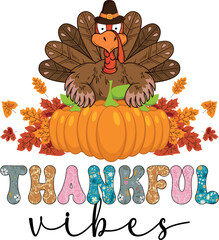 Thanksgiving Sublimation Design, Thanksgiving Day T-Shirt Design With Colorful Vector.