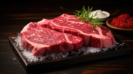 Wagyu a5 beef background for product display.