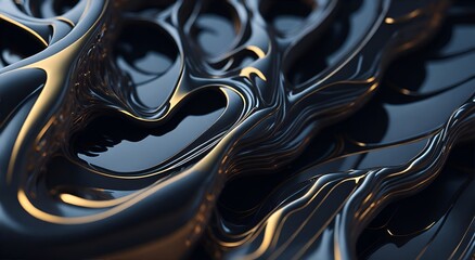 Metallic abstract wavy liquid background layout design, Tech innovation, Studio photo, Intricate details, Highly detailed.