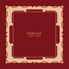 Template for your design. Ornamental elements and motifs of Kazakh, Kyrgyz, Uzbek, national Asian decor for packaging, boxes, banner and print design. Nomad style. Vector.