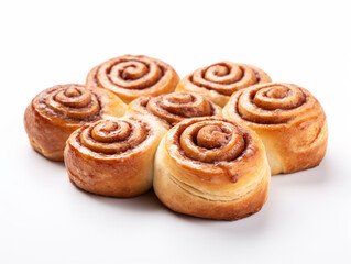 Fototapeta premium Cinnamon Rolls on white background 