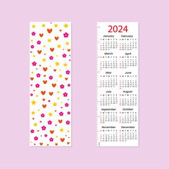 boookmark with calendar for 2024