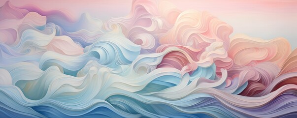 Waves Of Pastel Hues, Background, Room For Text, Space For Text, Generative AI