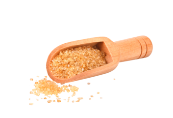 Brown cane sugar on transparent png