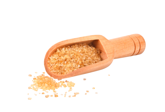Brown cane sugar on transparent png