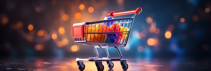 a shopping cart filled with lots of colorful items - Powered by Adobe