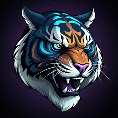 Mutant Tiger Mascot Icon. Mascot Logo, Tiger Logo, Generative AI