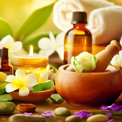 Fototapeta na wymiar Aromatherapy, spa, beauty treatment and wellness background.