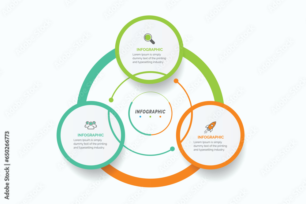 Fototapete infographic elements data visualization abstract elements of graph, diagram with 3 steps, options, p