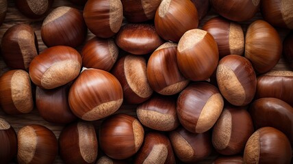 Fototapeta premium Close up of chestnuts background.