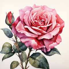 watercolor Rose clipart, Generative Ai