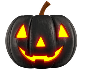 Halloween pumpkin on transparent background in 3D Illustration