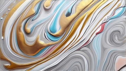 Marble texture abstract art painting, creative hand-painted background, acrylic painting on canvas. 
