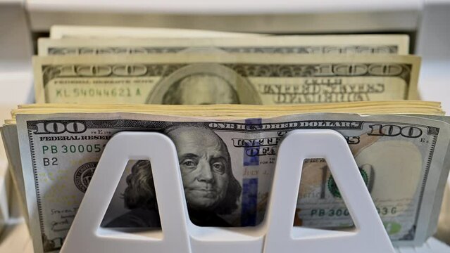 Dollar Cash Money Counting by Bill Counter