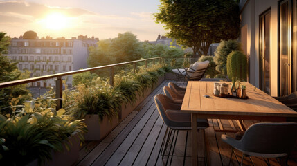 Fototapeta premium An exquisite balcony terrace
