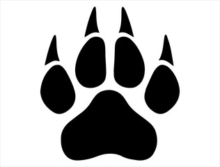 Panther paw silhouette vector art white background © Rabia