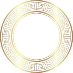 Chinese golden circle frame decorative design.