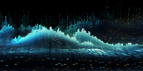 A big wave digital background are visualization of big data - an abstract rendering with binary zeros and ones an abstract white background creative digital flowing dark colored
