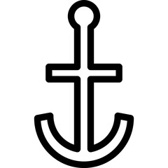 Anchor simple black line icon