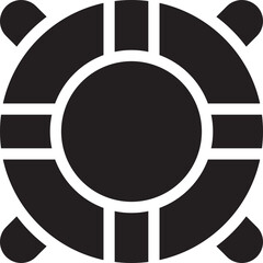 Lifebuoy black glyph Icon Design