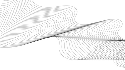Fototapeta na wymiar Technology abstract lines on white background. Undulate Grey Wave Swirl, frequency sound wave, twisted curve lines with blend effect. 