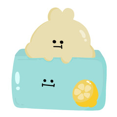 Rabbit in lemon box png