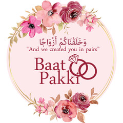 Vector illustration of floral tags. Baat Pakki Tag. Thank you tags, wedding tags, birthday tags, label, printable. 