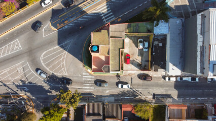 Visão aérea de casas em um bairro da cidade de Poá, SP, Brasil - obrazy, fototapety, plakaty