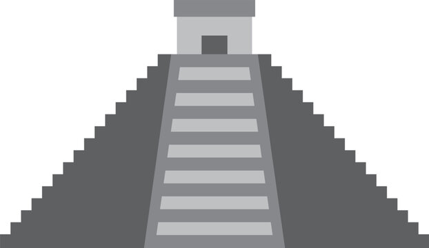 recommend clip art: Simple monochromatic flat drawing of the Mexican historical landmark monument of the TEMPLE OF KUKULCAN, CHICHEN ITZA