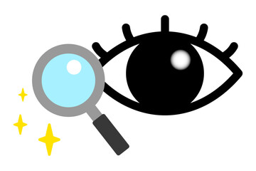 目とルーペのアイコン