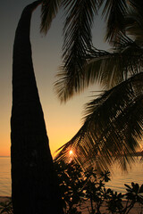 Romantic Tropical Island Sunset on the Beach