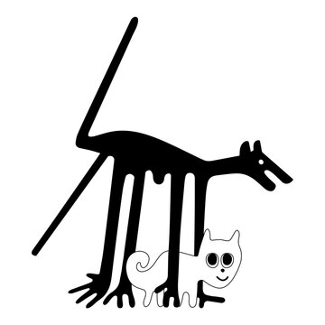 The dog and the cat - a paraphrase of the famous geoglyphs from Nazca