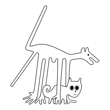 The dog and the cat - a paraphrase of the famous geoglyphs from Nazca