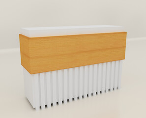 Welcome desk, mockup design. 3d rendering.