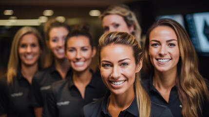 Fototapeta premium Warm Welcome: Smiling Receptionist Radiating Hospitality