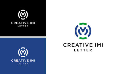 Letter IMI Logo Design  With Circle Shape Vector Template - obrazy, fototapety, plakaty