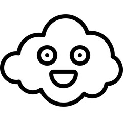 Happy Face Cloud Icon