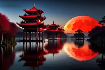 Foto op Canvas chinese temple in the morning © awais
