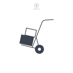 Trolley. Hand Truck icon symbol vector illustration isolated on white background