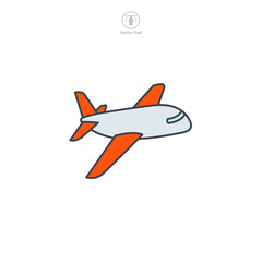 Airplane icon symbol vector illustration isolated on white background