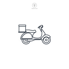 Scooter icon symbol vector illustration isolated on white background