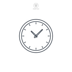 Clock icon symbol vector illustration isolated on white background